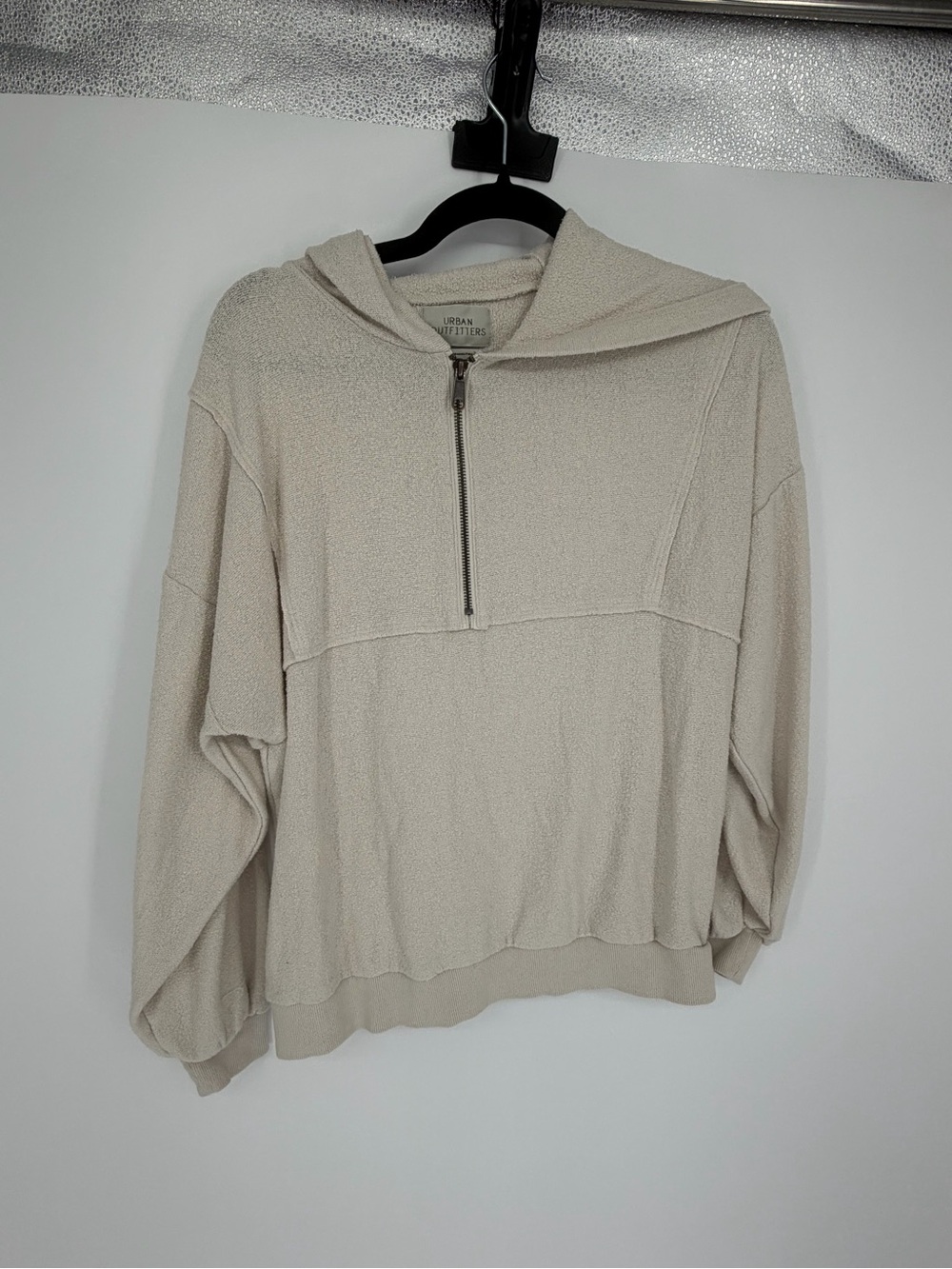 Urban Outfitters xs Cream Zip-Front Hoodie Sweater